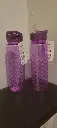 gourde personnalisé Gourde violette avec paille 700ML avec prénom ou la lettre