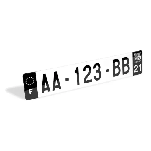 [plaque d'immatriculation]  plaque d'immatriculation AUTO côtés noirs